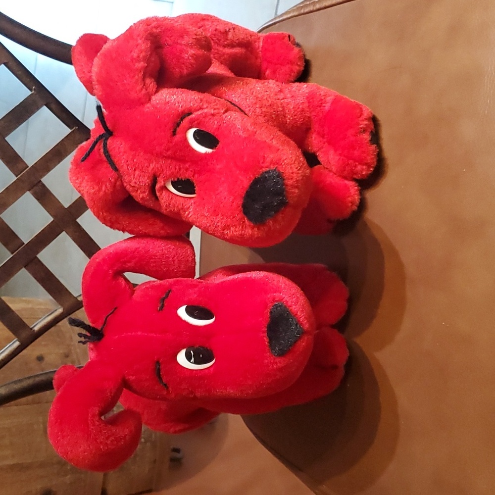 Lot of 2 Vintage Clifford the Big Red Dog  Plush Scholastic 2000 Stuffed Toy 11"